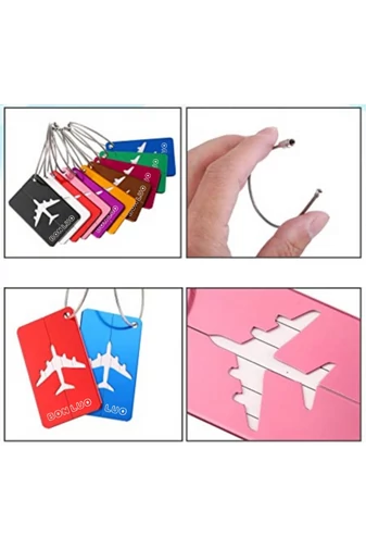  Bonluo Przywieszka bagażowa z motywem samolotu w kolorze różowym