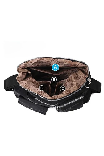  Torba hobo Bonluo damska, czarna, z tagiem RFID, wykonana z wodoodpornego materiału, wymiary 33*34*11 cm