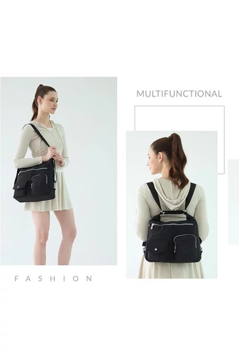  Torba hobo Bonluo damska, czarna, z tagiem RFID, wykonana z wodoodpornego materiału, wymiary 33*34*11 cm