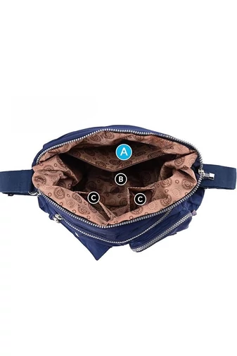  Torba hobo Bonluo damska, ciemnoniebieska, z tagiem RFID, wykonana z wodoodpornego materiału, wymiary 33*34*11 cm