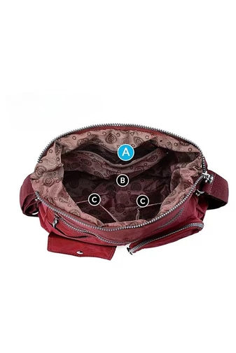  Torba typu hobo Bonluo dla kobiet, ciemna wiśnia, z tagiem RFID, wykonana z wodoodpornego materiału, wymiary 33*34*11 cm