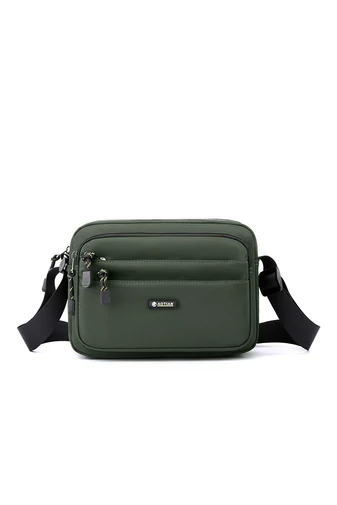  Zielona męska torba na ramię Bonluo z wodoodpornego materiału. Rozmiar (18*24*11 cm)