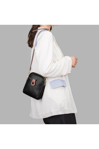 Torebka mini na ramię Bonluo niebieska ze skóry naturalnej, wymiary 20×14×8 cm