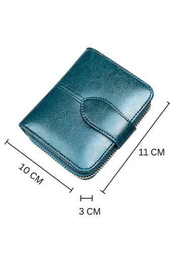 Czarny mini portfel damski Bonluo wykonany z prawdziwej skóry, rozmiar (11*10*3 cm)