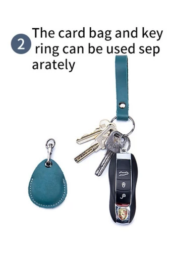  Brelok do kluczy Bonluo Blue z prawdziwej skóry (5,5*4,5 cm)