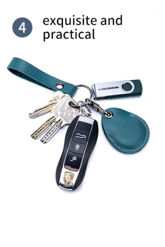  Brelok do kluczy Bonluo Blue z prawdziwej skóry (5,5*4,5 cm)