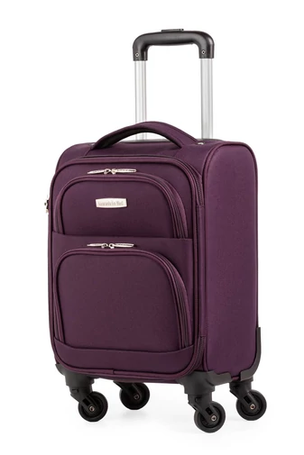  Wózek podróżny Leonardo Da Vinci w kolorze ciemnofioletowym, rozmiar Wizzair Ryanair (40x30x20 cm), z odpinanymi kołami