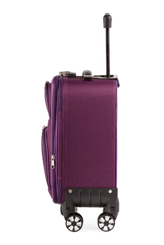 Walizka kabinowa 40*30*20 Wizz Air Ryanair Leonardo Davinci fioletowa, miękka, rozszerzalna
