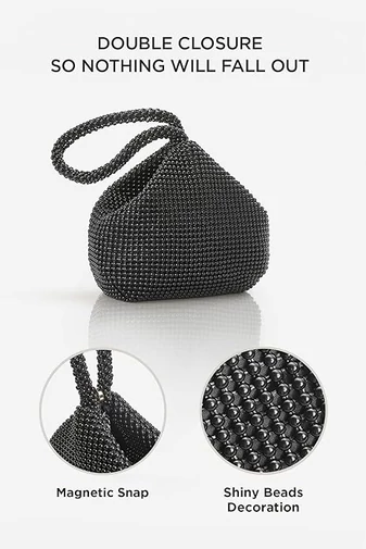 Elegancka czarna satynowa torebka Bonluo, mała, rozmiar 13*13 cm