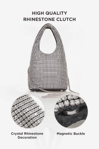  Elegancka torebka Bonluo w kolorze satyny srebrnej, mała (14,5*14,5*15 cm)