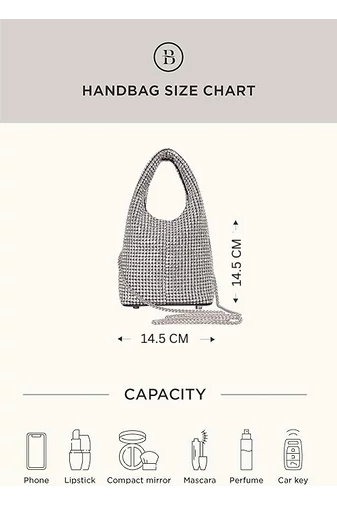  Elegancka torebka Bonluo w kolorze satyny srebrnej, mała (14,5*14,5*15 cm)