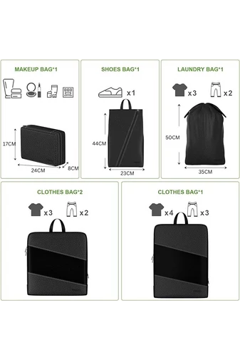  Zestaw organizerów na ubrania Bonluo w kolorze czarnym, wysokiej jakości (6 szt.)