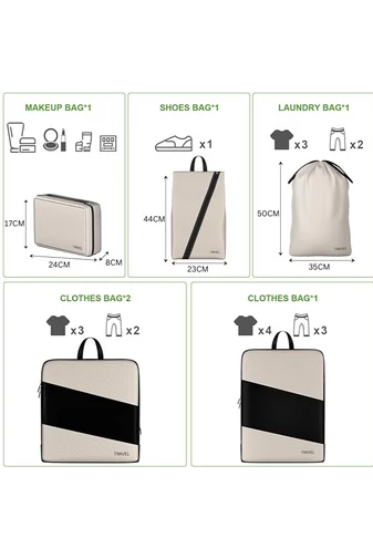  Zestaw organizerów na ubrania Bonluo Beige High Quality (6 szt.)