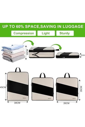  Zestaw organizerów na ubrania Bonluo Beige High Quality (6 szt.)