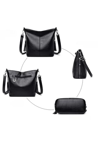  Torebka damska Bonluo fioletowa na ramię z ekologicznej skóry 20×21×10 cm