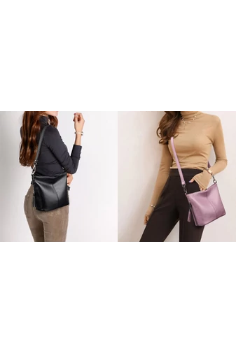  Torebka damska Bonluo fioletowa na ramię z ekologicznej skóry 20×21×10 cm