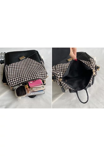 Plecak i Torebka Na Ramię Bonluo Niebieska We Wzory Z Ekoskóry 32*25*14 cm