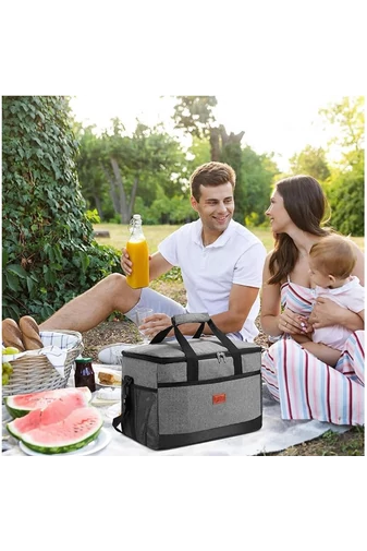  Torba termiczna Bonluo w kolorze czarnym, wykonana z wodoodpornego materiału, wymiary 31*42*28 cm