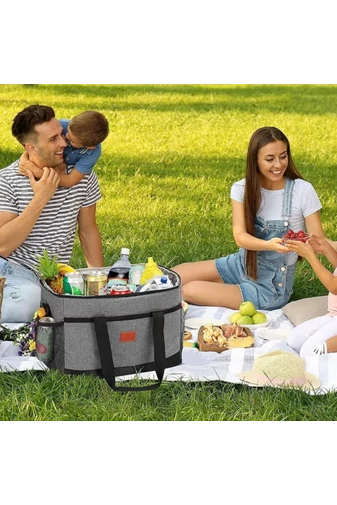  Torba termiczna Bonluo w kolorze czarnym, wykonana z wodoodpornego materiału, wymiary 31*42*28 cm