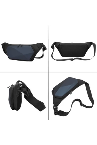  Portfel męski Bonluo w kolorze niebieskim, materiał PVC, rozmiar 15*38*5 cm