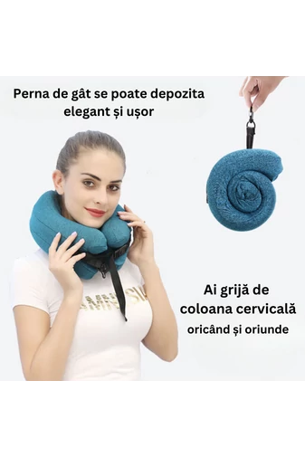  Poduszka pod szyję Bonluo w kształcie litery U z pianki memory w kolorze szarym, rozmiar 26*28 cm