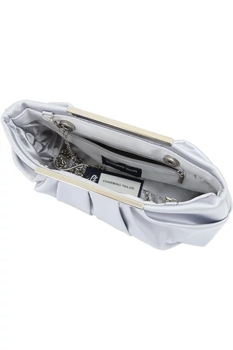  Elegancka torebka damska Bonluo w kolorze srebrnym z odpinanym łańcuszkiem (28 cm x 15 cm x 5,5 cm)