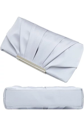  Elegancka torebka damska Bonluo w kolorze srebrnym z odpinanym łańcuszkiem (28 cm x 15 cm x 5,5 cm)