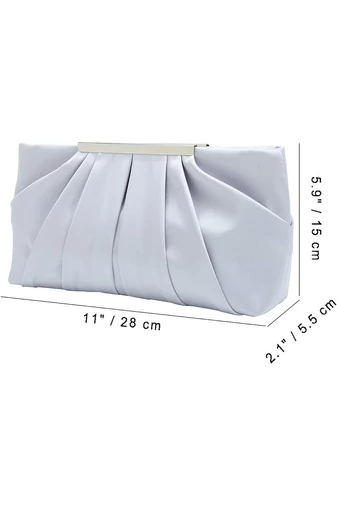  Elegancka torebka damska Bonluo w kolorze srebrnym z odpinanym łańcuszkiem (28 cm x 15 cm x 5,5 cm)