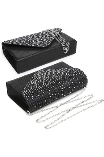  Elegancka beżowa torebka Bonluo zdobiona kamieniami (21 x 12,5 x 5 cm)