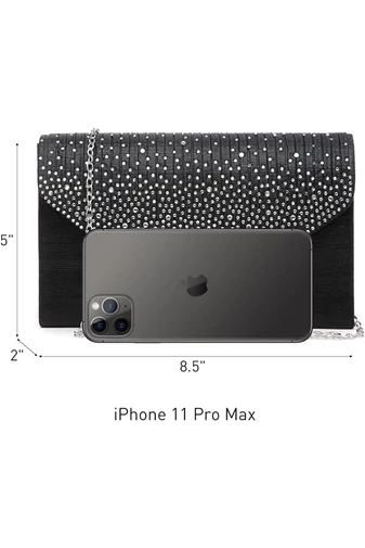  Elegancka beżowa torebka Bonluo zdobiona kamieniami (21 x 12,5 x 5 cm)