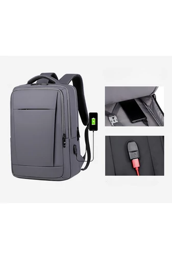 Plecak biznesowy Bonluo w kolorze szarym, idealny na podróż, wykonany z wysokiej jakości, wodoodpornego materiału, wymiary: 42 x 30 x 13 cm