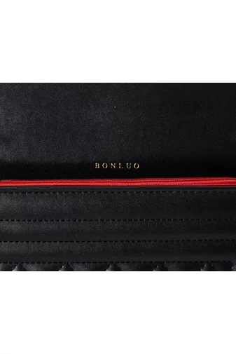 Bonluo Elegancka Czarna Torebka Na Ramię I Crossbody Ze Skóry Ekologicznej (15*23*10cm)