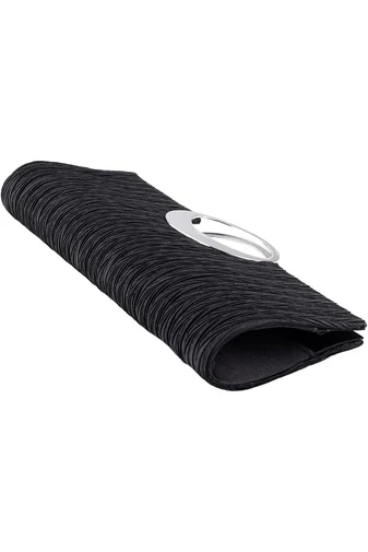  Elegancka czarna torebka Bonluo z metalowym uchwytem zdobionym kryształkami. Wymiary: 28 x 13 x 4 cm.