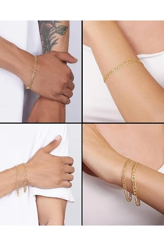 Bransoletka ze srebra S925, pozłacana, unisex, odpowiednia dla mężczyzn i kobiet