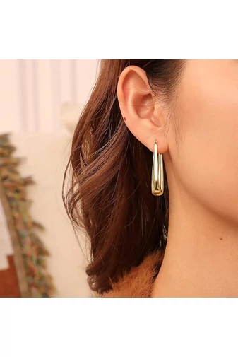  Eleganckie miedziane kolczyki ze złotem 18K. Minimalistyczny design i bardzo lekkie.