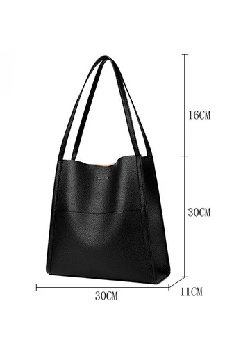  Czarna torba na ramię Bonluo z ekoskóry o nowoczesnym designie Wymiary 30*30*11 cm