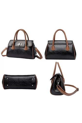 Torebka Bonluo Brown wykonana z ekologicznej skóry, wymiary 18*28*9 cm