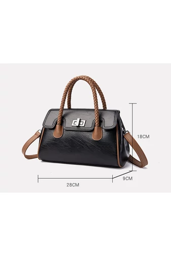 Torebka Bonluo Brown wykonana z ekologicznej skóry, wymiary 18*28*9 cm