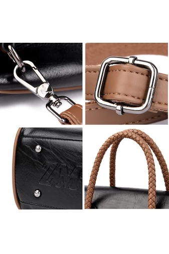 Torebka Bonluo Brown wykonana z ekologicznej skóry, wymiary 18*28*9 cm