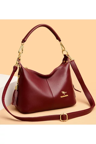  Torba na ramię Bonluo Cherry wykonana z ekoskóry, rozmiar 22*26*11 cm