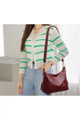  Torba na ramię Bonluo Cherry wykonana z ekoskóry, rozmiar 22*26*11 cm