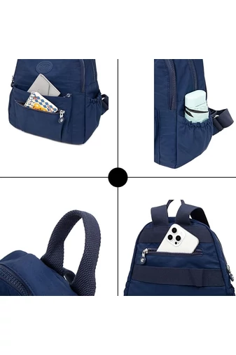 Wielofunkcyjny ciemnoniebieski plecak wykonany z wodoodpornej tkaniny Oxford, wymiary 30*26*13 cm