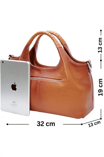 Torebka damska Bonluo elegancka brązowa z ekologicznej skóry 19×32×13 cm