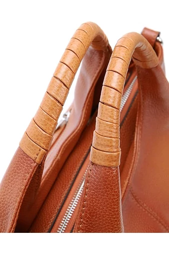 Torebka damska Bonluo elegancka brązowa z ekologicznej skóry 19×32×13 cm