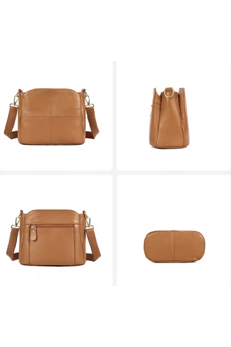 Torebka damska Bonluo czerwona ze skóry naturalnej na ramię i do ręki 18×24×13 cm