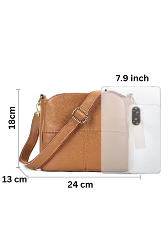 Torebka damska Bonluo czerwona ze skóry naturalnej na ramię i do ręki 18×24×13 cm