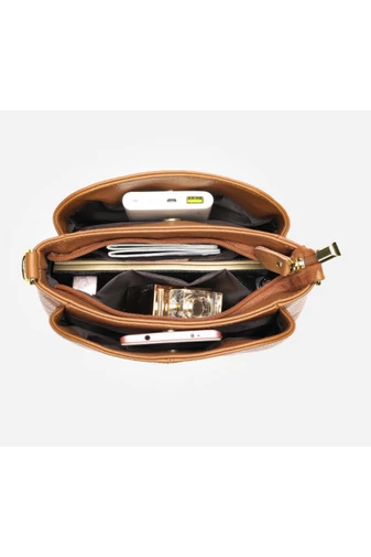 Torebka damska Bonluo czerwona ze skóry naturalnej na ramię i do ręki 18×24×13 cm