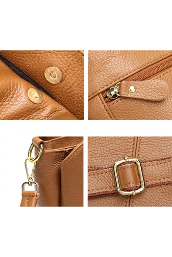 Torebka damska Bonluo czerwona ze skóry naturalnej na ramię i do ręki 18×24×13 cm