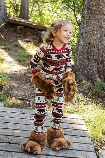  Zabawne kapcie unisex z pazurami niedźwiedzia, brązowe, rozmiar plus (33-37)