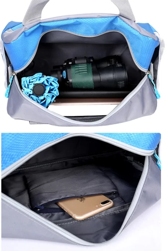  Niebieska wielofunkcyjna torba podróżna i sportowa o nowoczesnym i praktycznym designie, rozmiar Ryanair (39*22*20 cm)